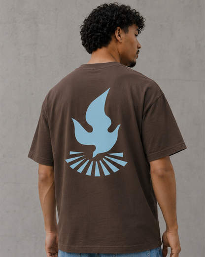 Dove - unisex heavyweight boxy t-shirt mocha
